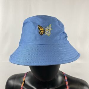 NWOT Women’s Floral Bucket Hate Blue Butterfly Floral Half Print OSFM